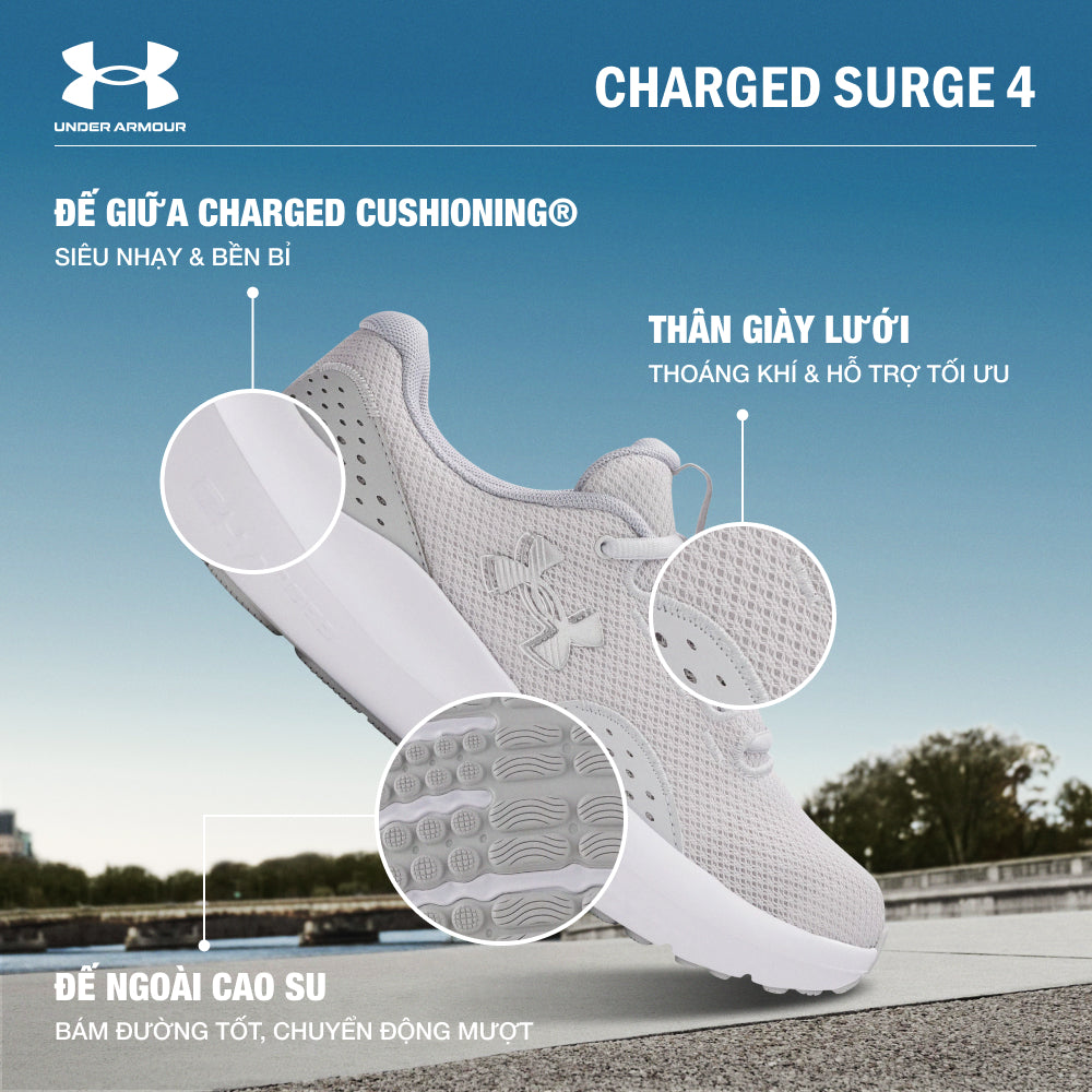 Giày Chạy Bộ Nữ Under Armour Charged Surge 4 - Supersports Vietnam