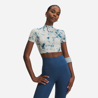 Áo Crop-Top Bó Nữ Under Armour Heatgear® Printed Mock Short Sleeve - Supersports Vietnam